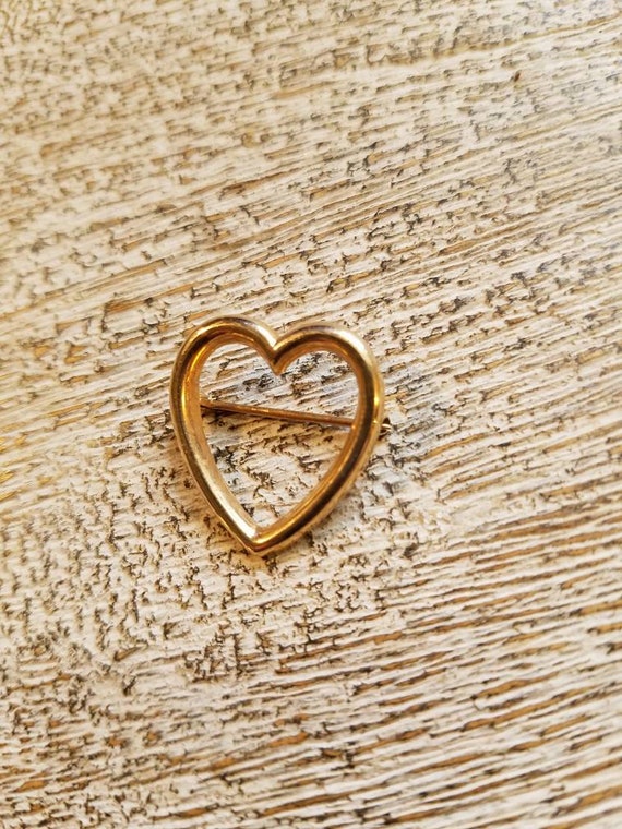 Heart pin 14ky gold - stamped. sweet valentine he… - image 5