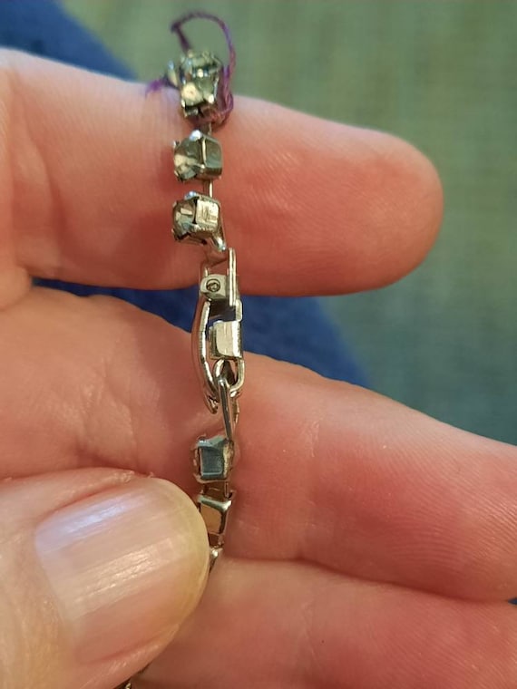 Vintage Rhinestone choker necklace #3 . 2 central… - image 9
