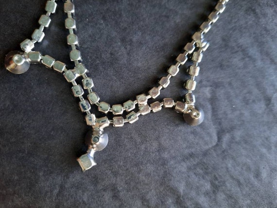 Vintage Rhinestone choker necklace #7 . 3 central… - image 10