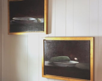 Framed Still Life Oil Paintings – Scott James Owles, Enamel Bowls