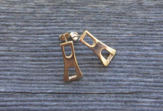 14k Yellow Gold Zipper Earrings – Modern Industrial Studs