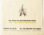 Rock and Roll Music Handbill Collectible Poster The Boston Tea Party Apple Pie Motherhood Band Wind In The Willows Debbie Harry Memorabilia