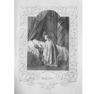 Antique Engraving of Shakespeare Play King Lear 1850