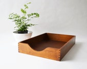 Wood Desk Tray with Dovetail Corners