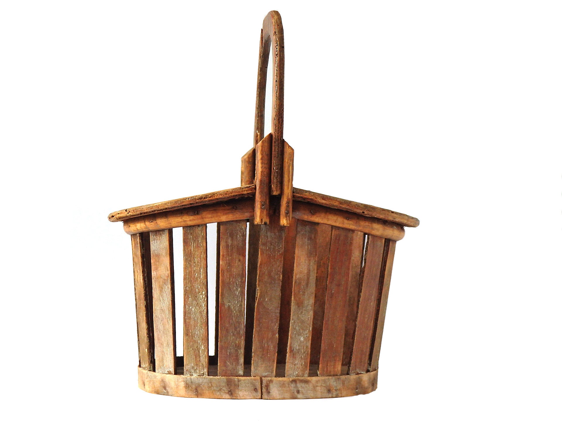 Cesta de madera cestas de recolección decoración rústica del | Etsy