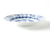 Antique Plate Bowl, Meissen Onion 9 3 4 quot , Blue White, Crossed Swords