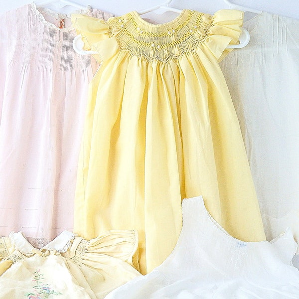 Vintage Girls Dresses, Baby Clothes Cotton, Five Dresses