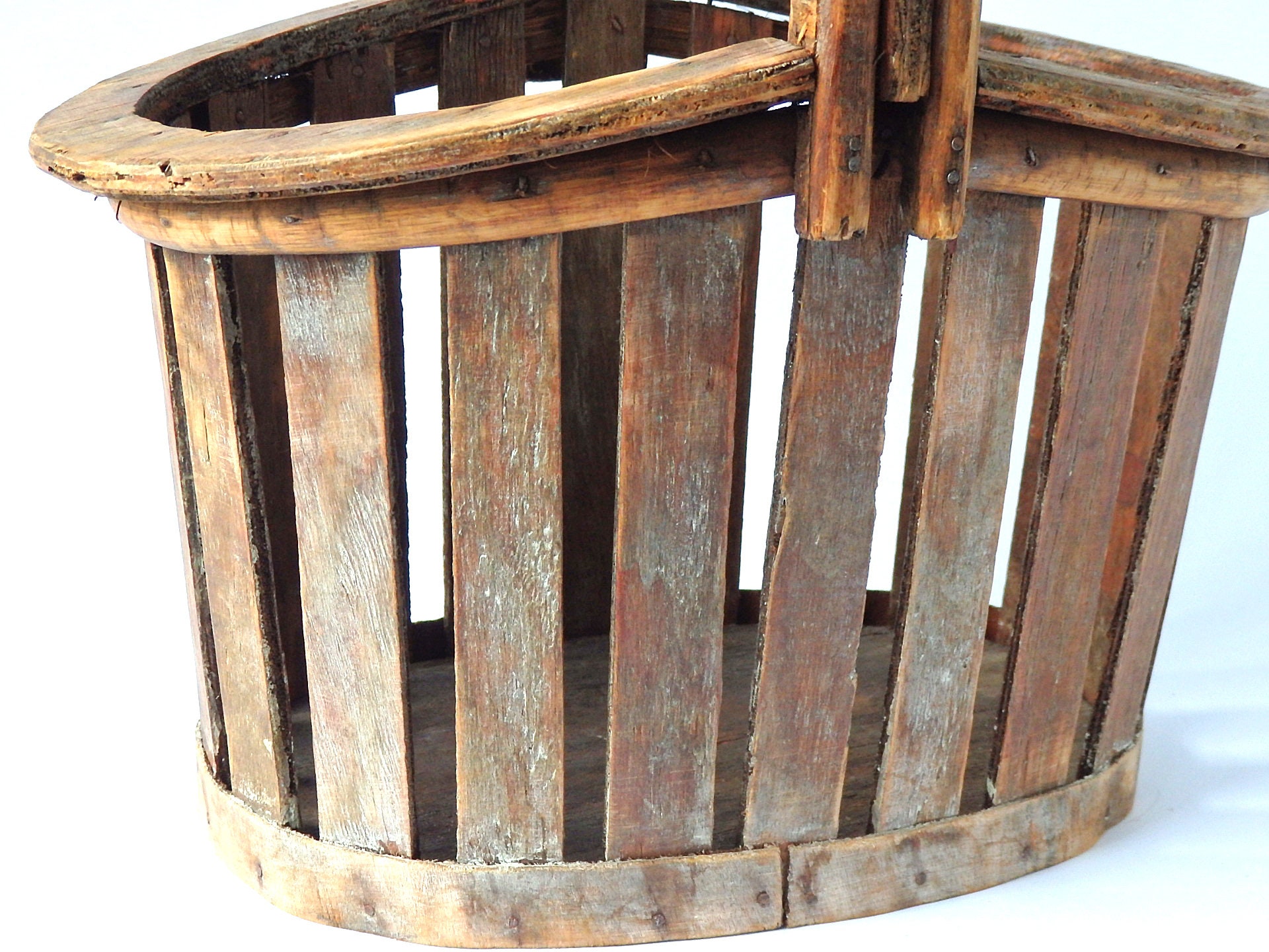 Cesta de madera cestas de recolección decoración rústica del | Etsy