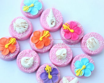 Tropical Birthday Party Favors Luau Cookie Luau Birthday Luau party Hawaiian Party Tropical party Beach Party Flamingle Tiki Party Oreos