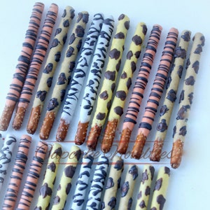 Jungle Birthday Safari Baby Shower Jungle Baby Shower Animal Print Pretzels Animal Print Cookies Jungle Cookies Safari Cookies Jungle Baby
