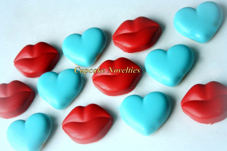 Hearts Cookies Valentine's Day Cookies Edible Valentines Gifts Love Cookies Chocolate covered Oreos Kiss Me Valentines Day Party Favors Idea image 4