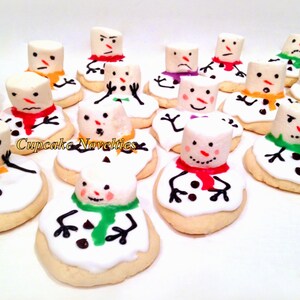 Stocking Stuffers Christmas Cookies Holiday Cookies Melting Snowman Cookies Classroom Party Cookies for Santa Snowball Cookies Christmas