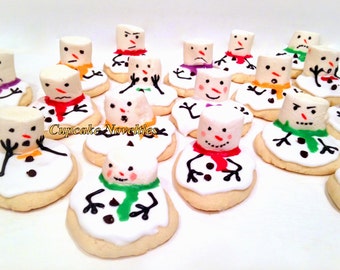 Stocking Stuffers Christmas Cookies Holiday Cookies Melting Snowman Cookies Classroom Party Cookies for Santa Snowball Cookies Christmas