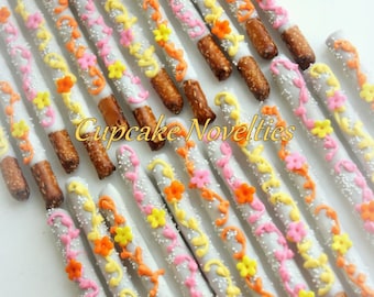 Fairy Birthday Flower Birthday Floral Birthday Party Spring Birthday Spring Baby Shower Favors Chocolate Pretzels Spring Cookies Mothers Day