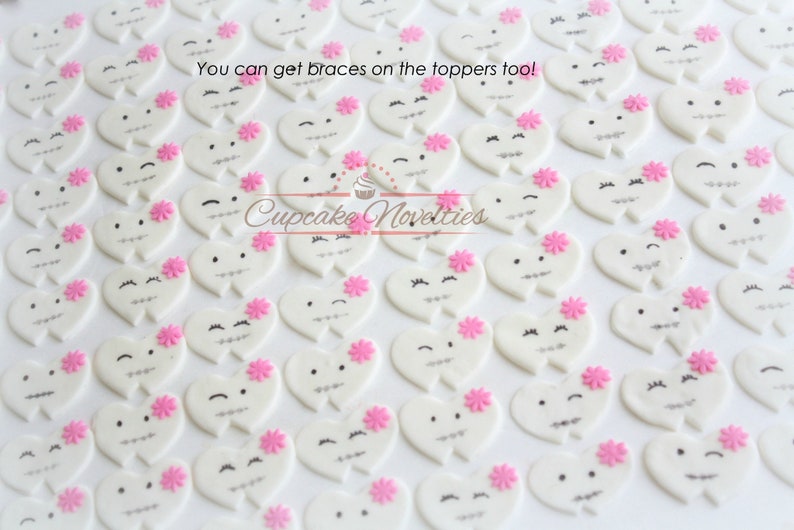 Dentist Gift Fondant Teeth Tooth Cupcake Toppers DIY Cupcakes Cake Dental Hygienist Assistant Tooth Fairy Dental Office Opening Party Favor image 4