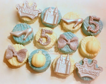 Princess Cookies Princess Birthday Favors Princess Baby Shower Crown Tiara Cookies Princess Party Favor Idea Blue Silver Cookies
