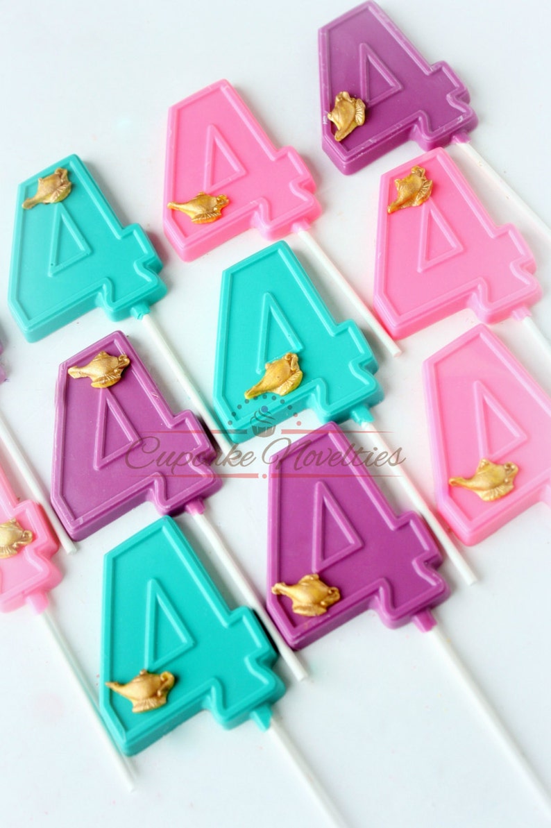 Shimmer Birthday Shine Party Favors Genie lamp Cookies Chocolate Pops Number Cookies Magic Lamp Cookies Moroccan Party afbeelding 5