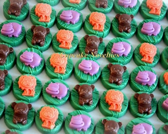 Jungle Birthday Chocolate Oreos Jungle Animal Cookies Go Diego Go Birthday Jungle Baby Shower Safari Birthday Cookie Jungle Party Favors Zoo