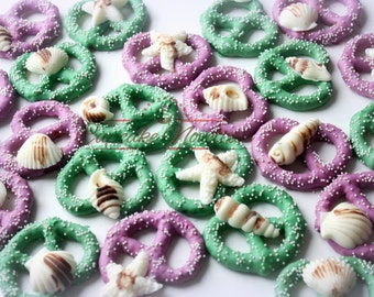 Mermaid Birthday Purple Green Mermaid Cookies Seashell Cookies Under the Sea Baby Shower Bridal Shower Ocean Cookie Beach Wedding Favors