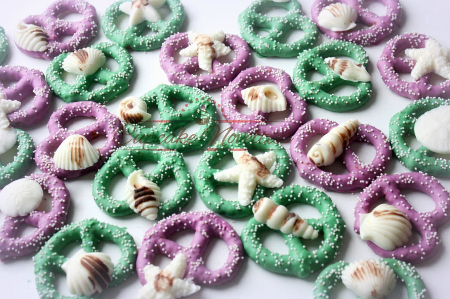 Mermaid Birthday Purple Green Mermaid Cookies Seashell Cookies