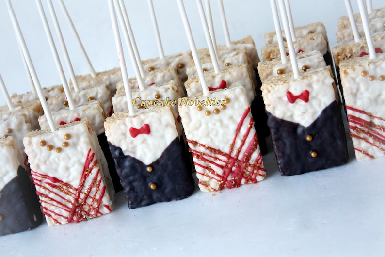 Edible Wedding Favors Bride Groom Rice Krispie Treats 12 Etsy