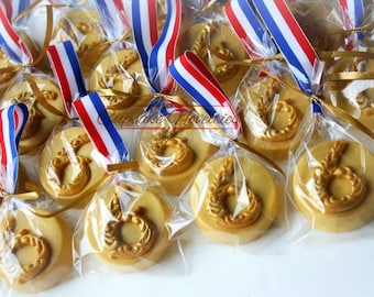 Sports Cookies Sports Birthday Sports Baby Shower Gold Medal Cookies Olympics Cookies Sports Party Favor Olympics Trophy Cookie Award Ribbon