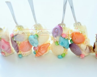 Mermaid Birthday Seashell Birthday Mermaid Cookies Marshmallow Pops Under the Sea Birthday Chocolate Marshmallow Pops Ocean Beach Wedding
