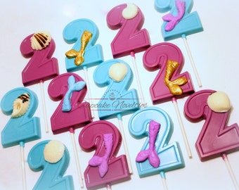Mermaid Birthday Mermaid Cookies Under the Sea Birthday Mermaid Party Favors Seashell Cookies Ocean Cookie Favor Chocolate Pops 2nd Birthday