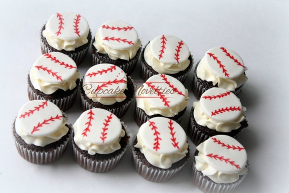 Baseball Birthday Sports Birthday Baseball Cupcakes Fondant Etsy
