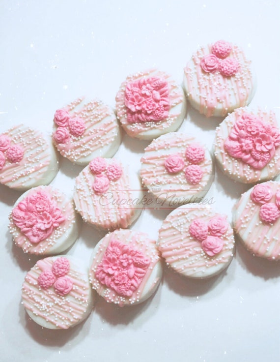 Spring Cookies Mothers Day Cookies Flowers Chocolate Oreos Cookies Wedding Favors Girl Baby Shower Bridal Shower Garden Birthday Edible Idea