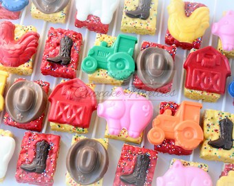 Farm Party Farm Cookies Farm Birthday Farm Baby Shower Farm Animal Rice Krispie Treats Barnyard Birthday Barn Tractor Party Tractor Birthday