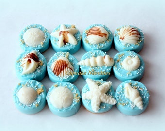 Under the Sea Birthday Baby Shower Bridal Shower Seashell Chocolate Covered Oreos Ocean Beach Wedding Mermaid Birthday Favors