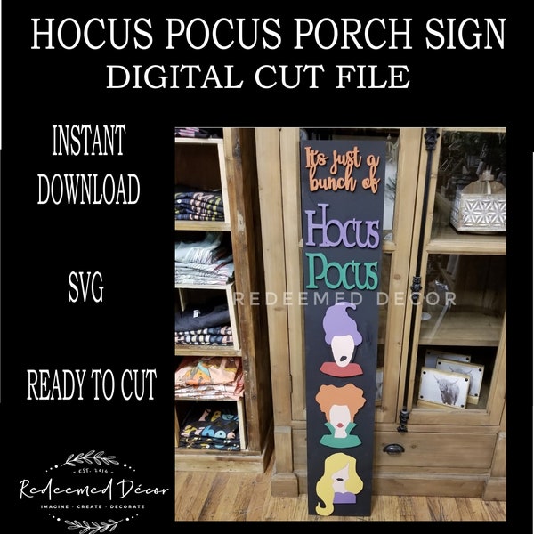 Hocus Pocus Movie | Porch Sign | Leaner | Digital File | SVG File | Laser Cut File | Glowforge | Fall Wood Decor | DIY