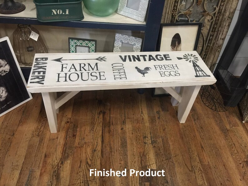 Farmhouse Bench Stencil Single Use Vinyl Stencil Only Etsy