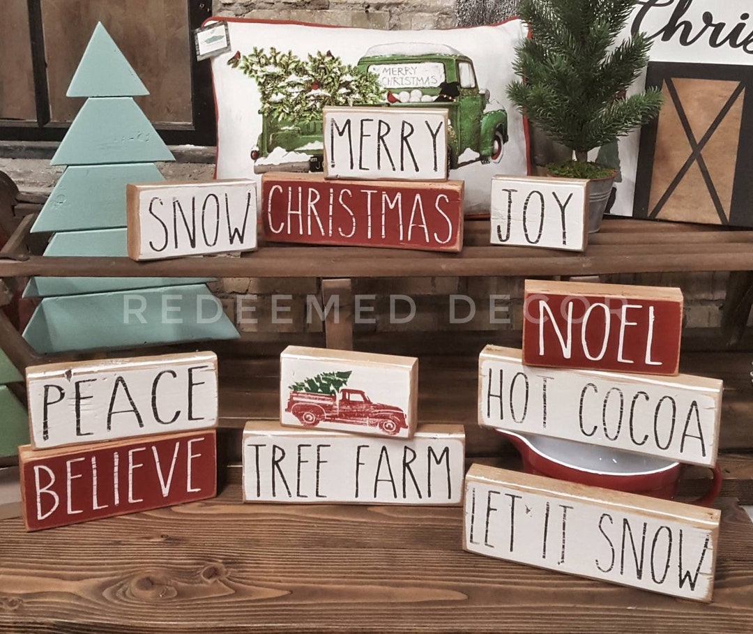 SVG FILE Christmas Rae Dunn Block Signs - Etsy
