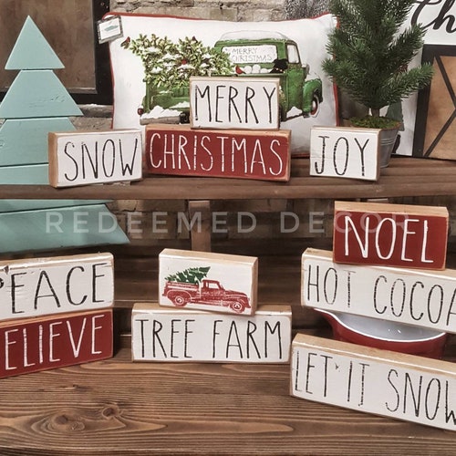 SVG FILE Christmas Rae Dunn Block Signs Etsy