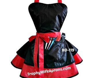 hd-119 BLEACH COLOR WATER Resistant Hairstylist Apron, apron hairstylist, hairdresser apron, hair stylist apron, dog groom apron, hair apron