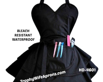 hd-4601 BLEACH COLOR & WATER Proof Hairstylist Apron, Hairdresser Apron, Hairdress Apron, Hairstyle Apron, Apron Bleach Proof, Stylist Apron