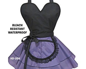 hd-204 Purple BLEACH COLOR WATERPROOF Hairstylist Apron, hairdresser apron, dog groomer apron, pet groom apron hair stylist apron hair apron