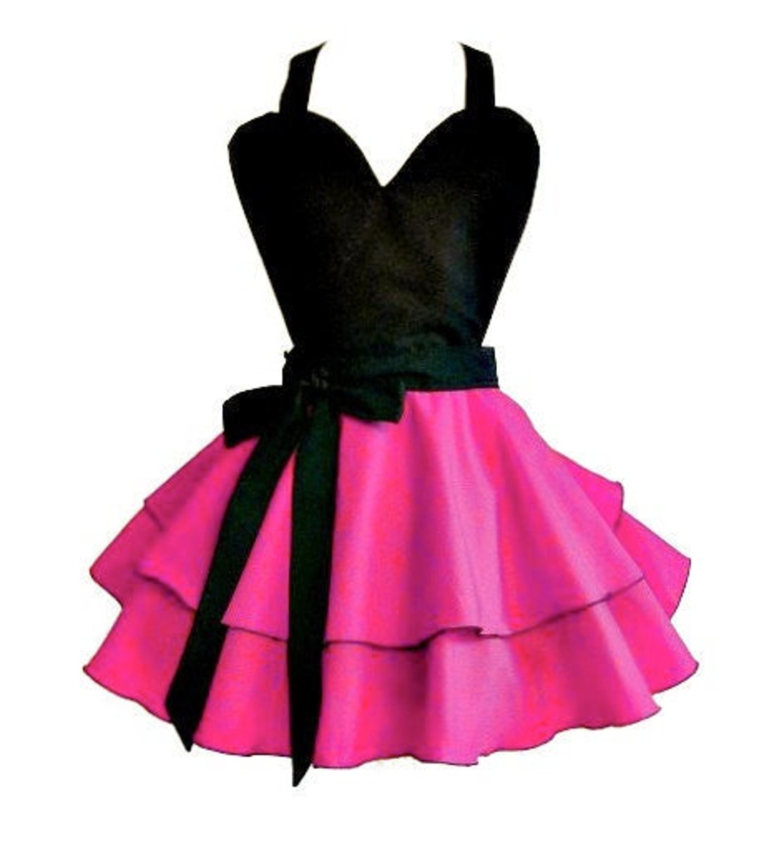6060 Raspberry Pink Dress Style Apron, Pinup Apron, Sexy Apron,flirty