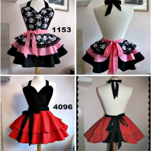 6003 Gray and Raspberry Pink Dress Style Apron, pinup apron, sexy apron, vintage apron for woman, retro style apron,hostess apron,apron sexy image 4