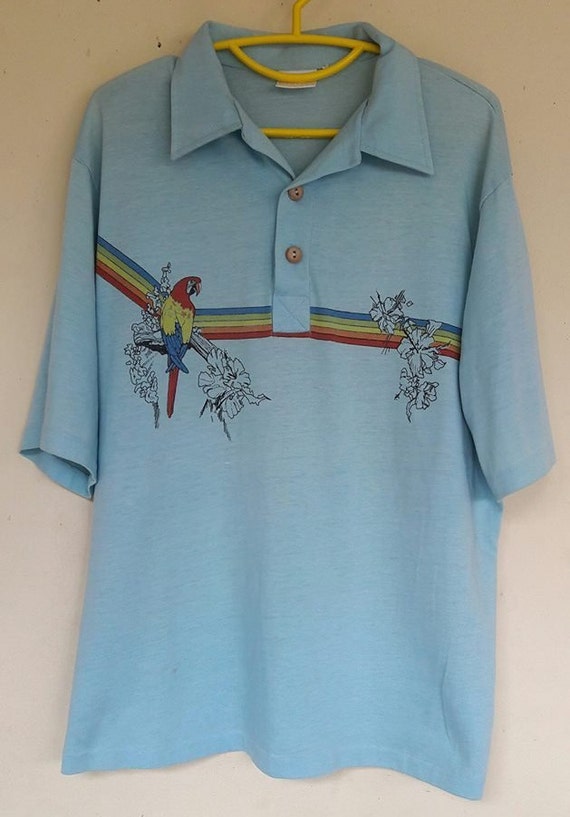 Vintage polo parrot rainbow shirt