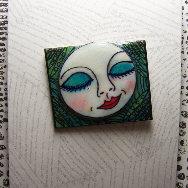 One of  kind Creative Art PIN by Jennifer Obertin ~ Original Drawing Transformed into wearable art