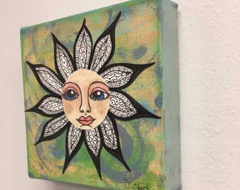 Sun Face Drawing Etsy