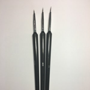 3 Fine Artist Paint Brushes 0, 00, 000 Detail Painting, Nail Art, Akzente, Bastelprojekte, kleine Touch ups und mehr