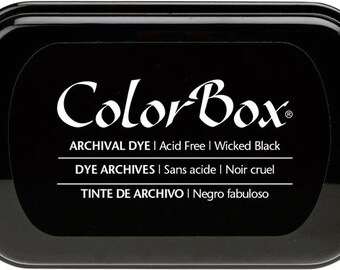 Wicked Black ARCHIVAL DYE Colorbox INKPAD Permanent Ink Stamp Pad Rubber Stamps