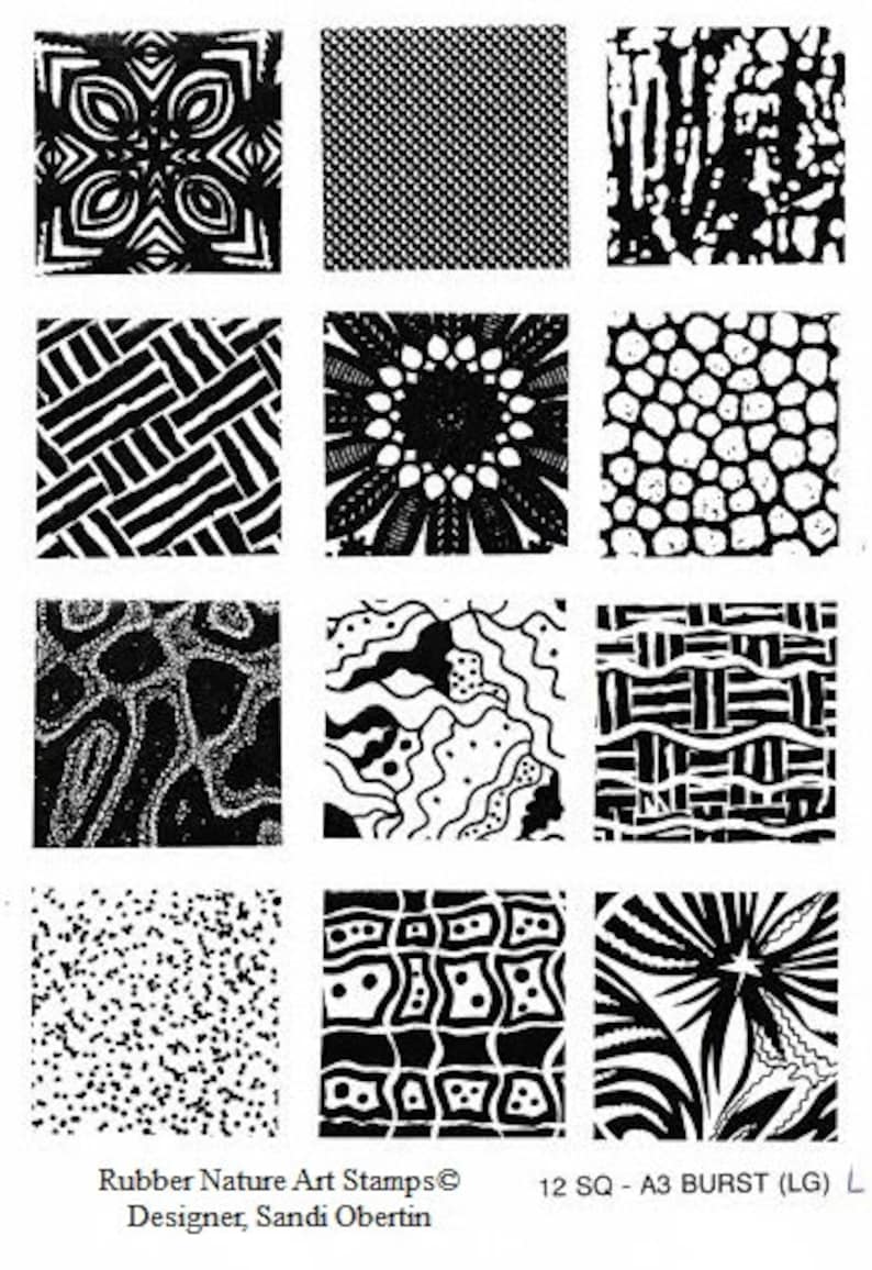 12 Deep Etched Unmounted Texture Rubber Stamps Designs for Etsy