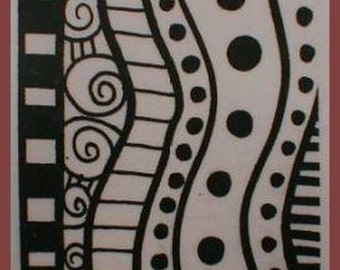 Unmounted Texture Rubber Stamp Create designs in Polymer and PMC Clays or onto Paper, Fabric, Art Journals, Scrapbooks and ATC Trading Cards