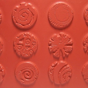 12pc Mini 1&quot; unmontiert Stempel Set Runde Textur Designs für Papier, Polymer, PMC, Keramik und Paperclay