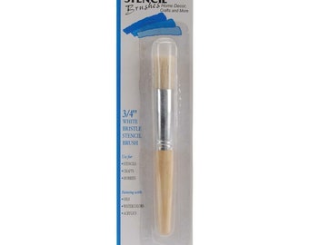 Lejour Stencil Paint Brush 3/4" White Bristle Brush 4 Crafts, Home Decor & Stenciling